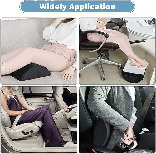 Miniatura 9 de Cojín de asiento y almohada de apoyo lumbar para silla de oficina y reposapiés para debajo del escritorio en el trabajo reposapiés ajustable