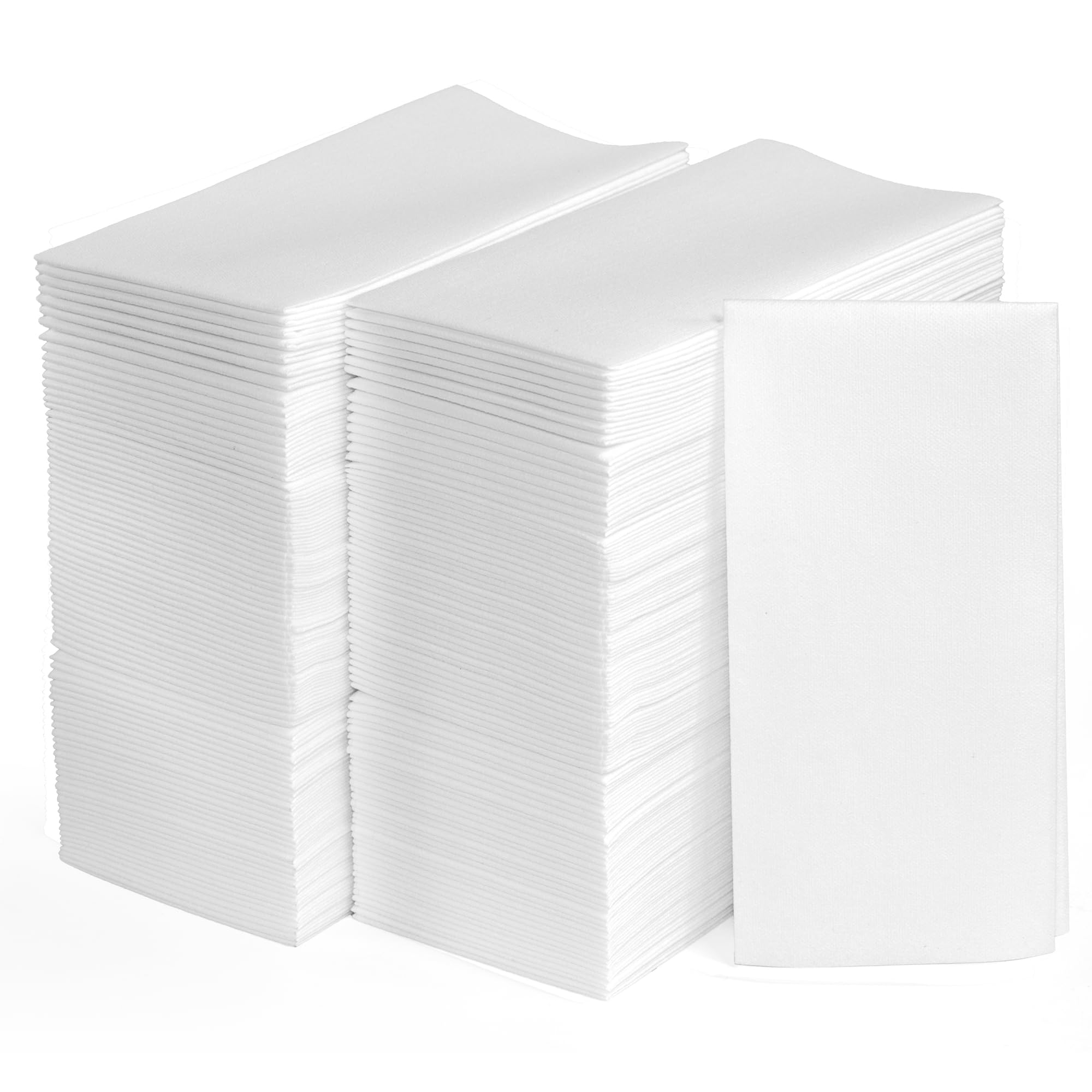 Paquete de 200 toallas desechables para invitados con tacto de lino, toallas de papel blancas de primera calidad, suaves, absorbentes, similares al lino, servilletas para cocina, baño, lugar de
