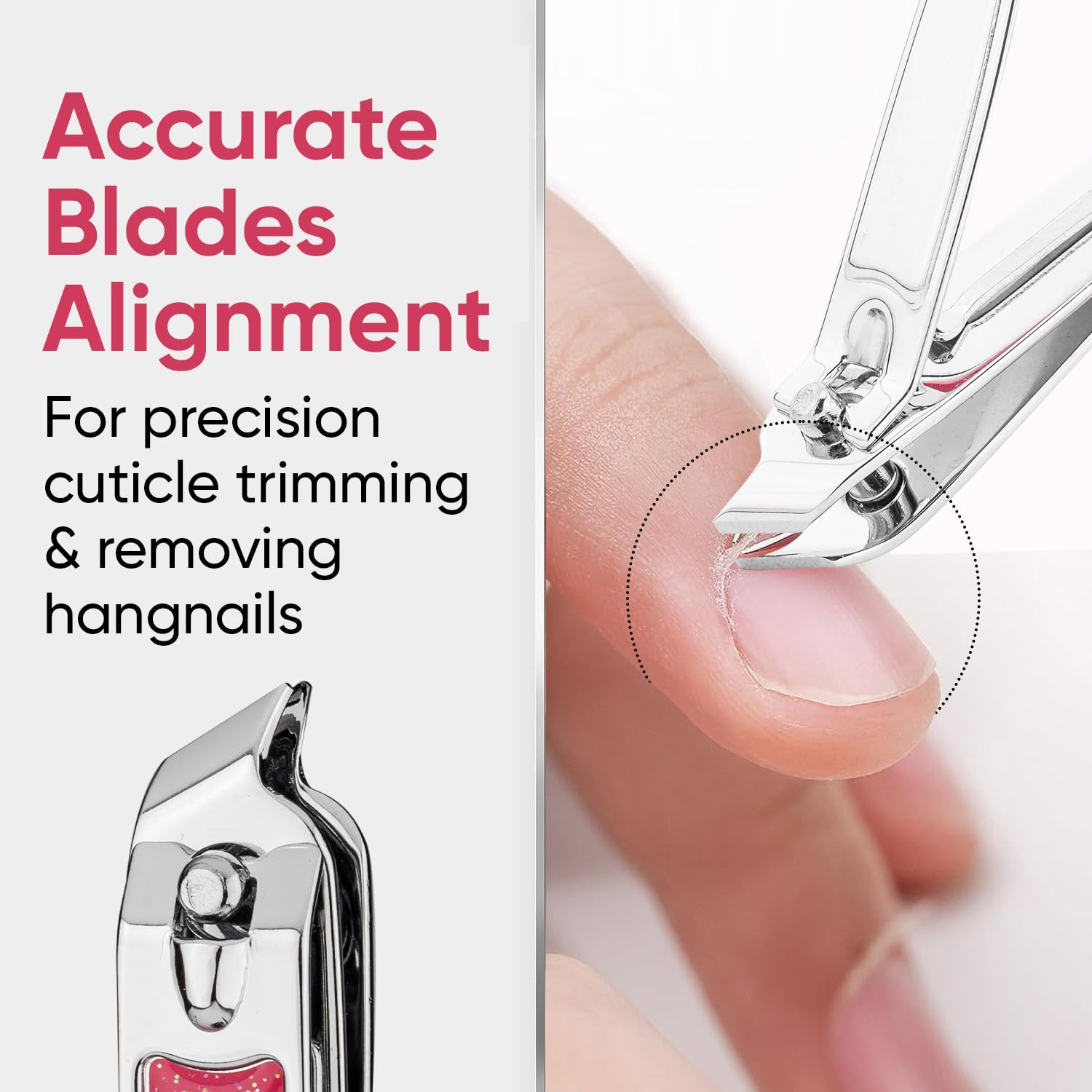 Vega Cuticle Trimmer for Women & Men | Cuticle Remover for Manicure & Pedicure with Nail Filer & Nail Pick | Sharp Precision Blades, Anti-Slip Grip, Salon Quality Nail Care Tool | (CNC-01) - Image 8 thumbnail