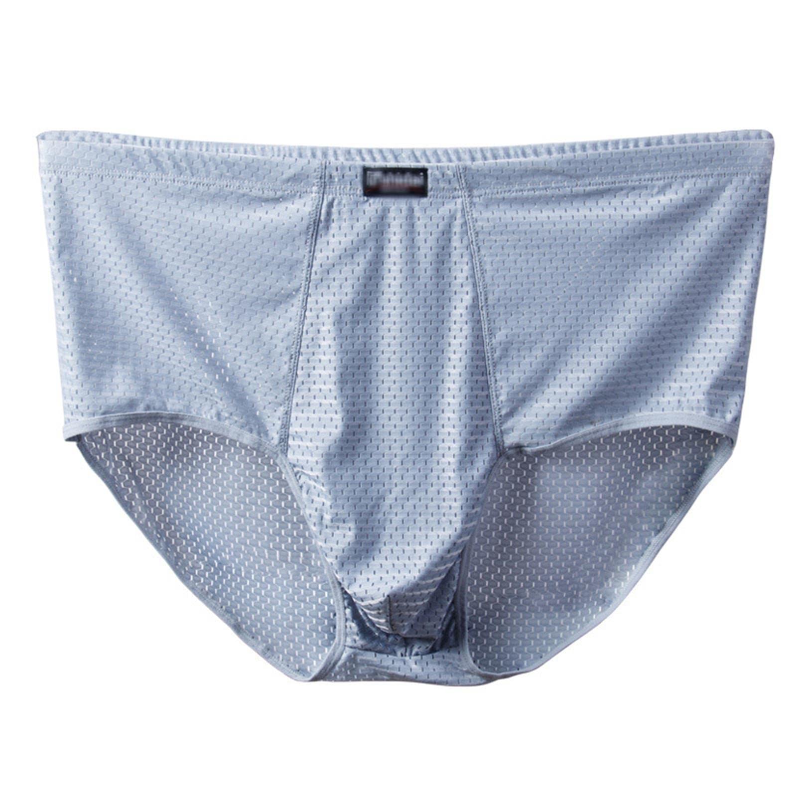 Boxer Uomo 10Xl-3Xl 4 Pezzi Mesh Sexy Middle Wels Briefs-4 Sky Blue,10Xl
