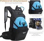 Hiking Daypack Backpack 15L Capacity, Many Compartments, Lightweight & Durable - Ideal as Hydration Backpack for Hiking, Running, MTB Cycling - Bladder NOT Included (Black)