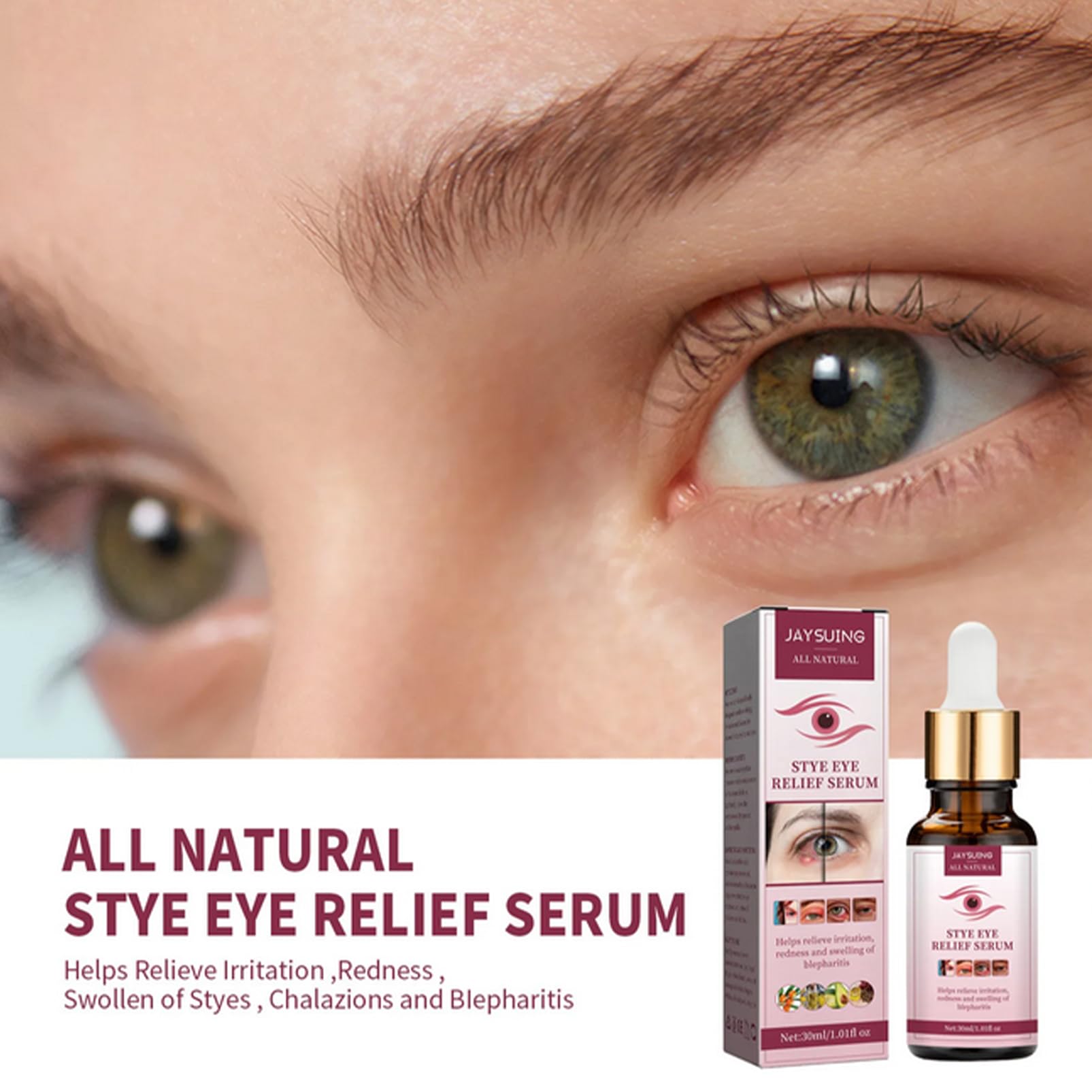 Stye EyeTreatment,MyceliaBlepharitis,RelievePuffinessSerum,Eye Drops for Infected Eyes for StyesChalazion&Blepharitis,Daily Cleanser For Dry Eye Relief 30ml - Image 3