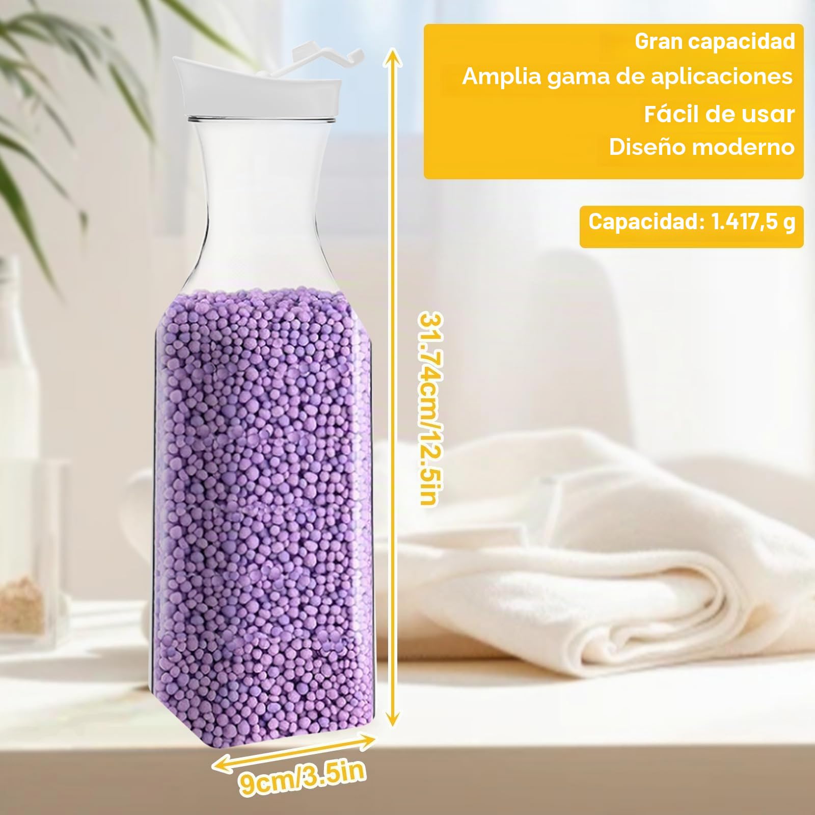 3 Piezas Dispensador Detergente Lavadora, 1.5L Dosificador Detergente Lavadora Reutilizable Botella para Almacenar Detergente Liquido para Uso en Detergentes Líquidos y Perlas Aromáticas