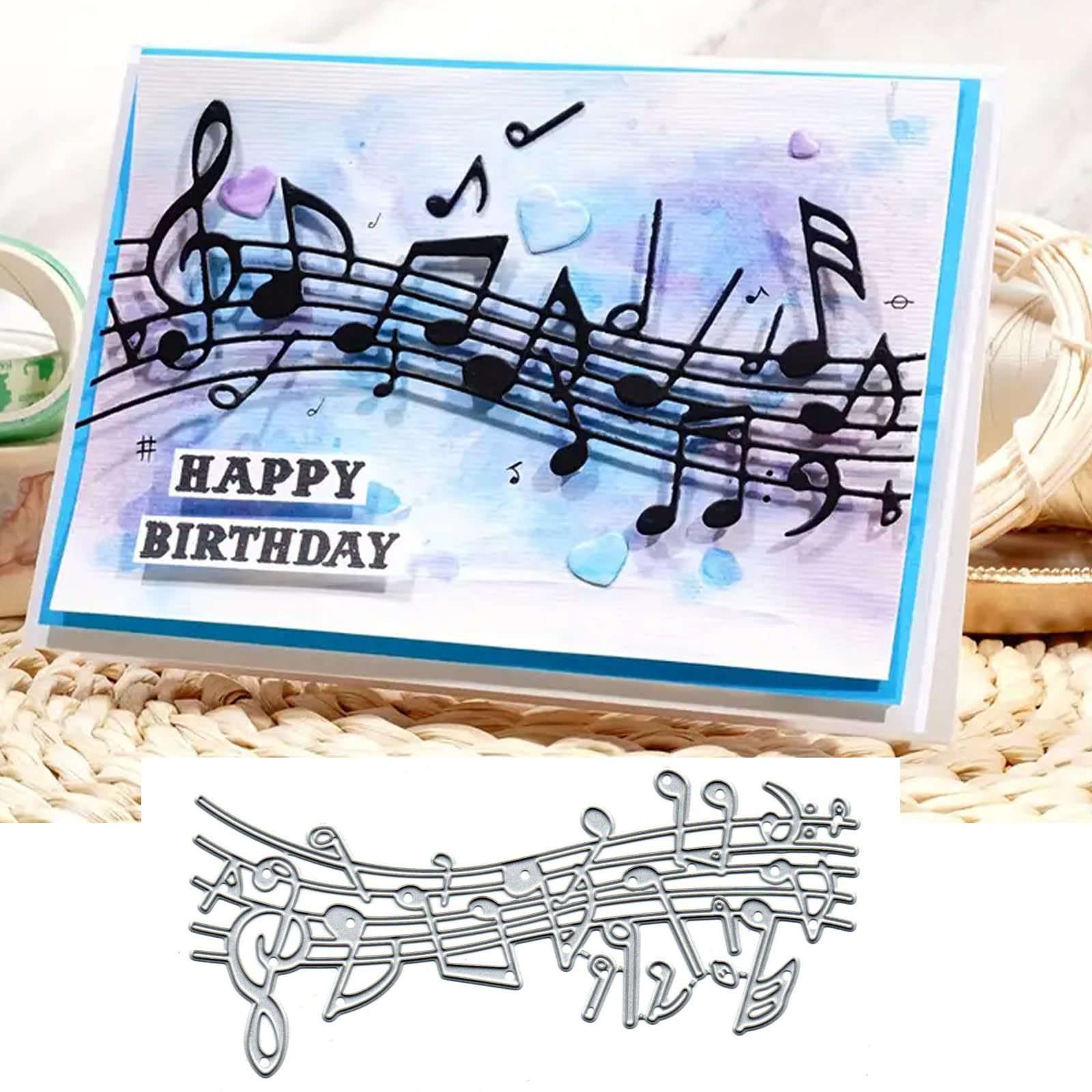 Musical Note Metal Die Cuts,Merry Christmas Squqre Frame Cutting Dies Cut Stencils DIY Scrapbooking Decorative Embossing Paper Party Wedding Card Making