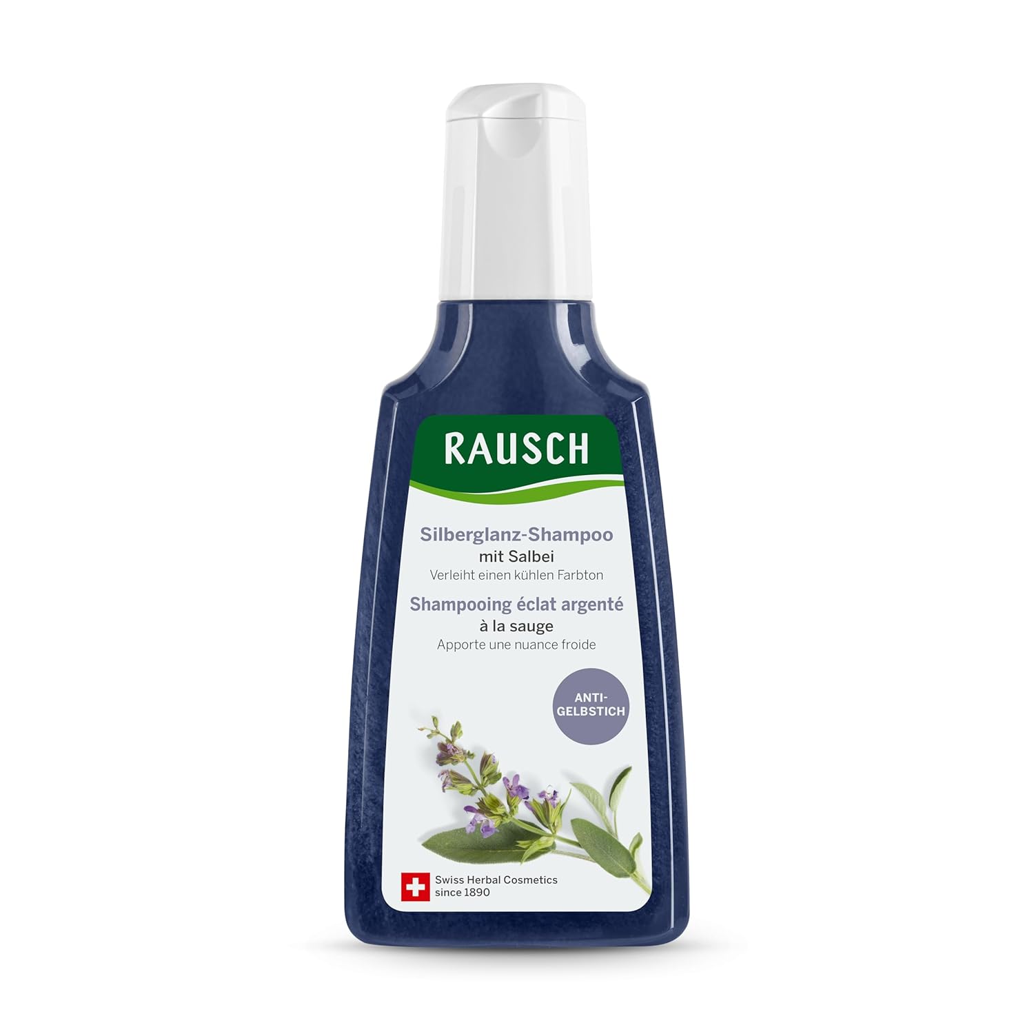 Rausch Sage Shampoo, 200 ml - Light Silver Shine - Purple Shampoo for Dry Hair Structure, Hair Treatments, Soothes & Regulates Scalp, Germany