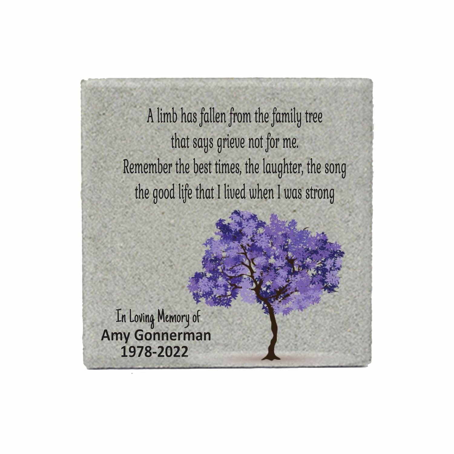 A Limb Has Fallen from The Family Tree - Memorial Stone - Real Stone Personalized by Florida-Funshine