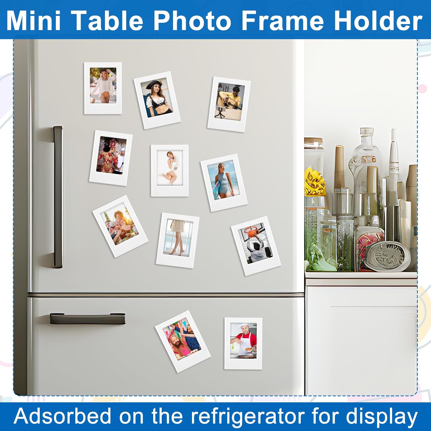 30 Pack Mini Magnetic Picture Frames, 2x3 Inch Small Table Photo Holders For Fridge, Whiteboard, Locker Decor White