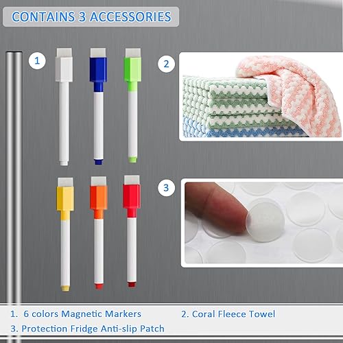 Miniatura 2 de Pizarra magnética acrílica de borrado en seco para refrigerador de 10 x 14 pulgadas, tablero magnético de acrílico transparente para refrigerador,