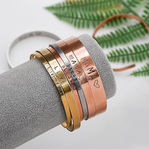 Miniatura 5 de ABBECIAO Pulsera delgada de cobre macizo, acabado para estampado y grabado de metal, 18" x 6"- 14ga. Paquete de 6