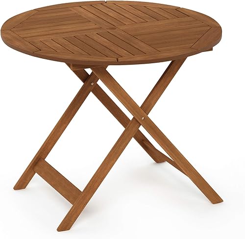 Miniatura 7 de Furinno FG19061F Tioman Mesa plegable de madera dura para exteriores, natural