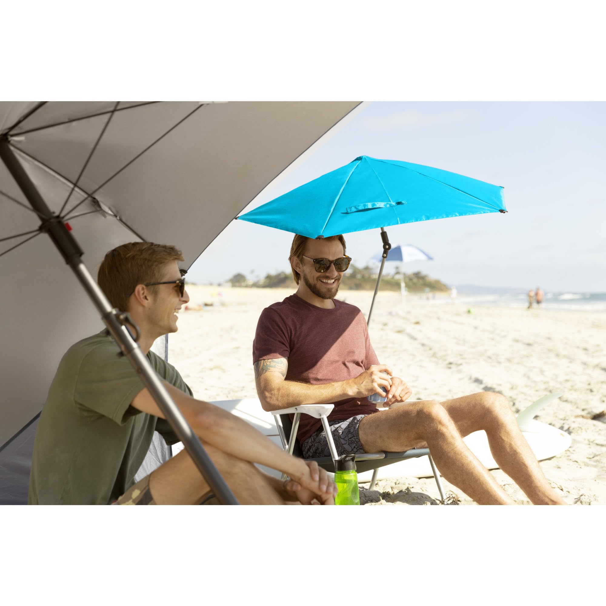 Sport-Brella Versa-Brella - Ombrello regolabile SPF 50+ con morsetto universale, Versa Aqua