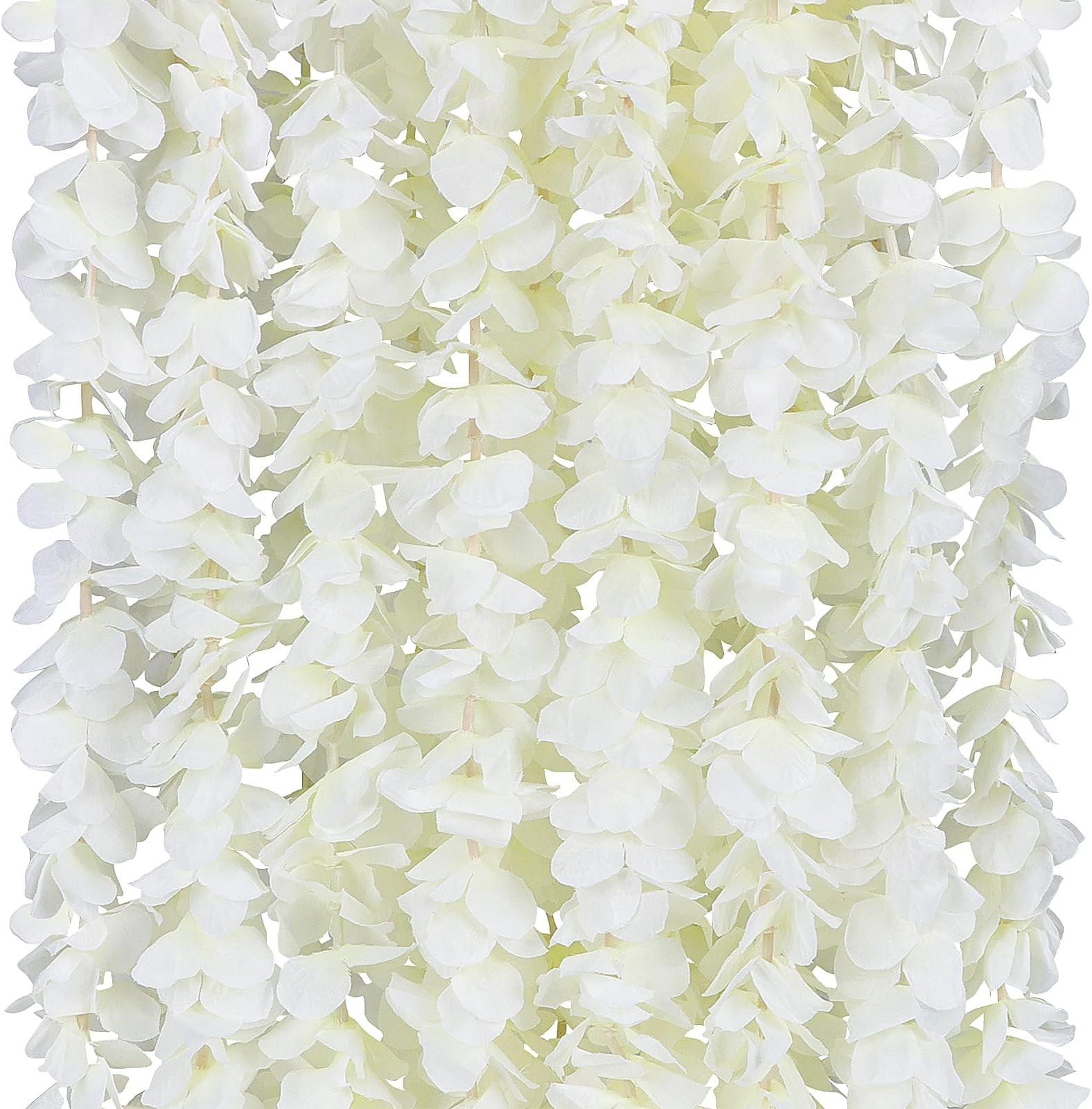 CEWOR 24pcs 78FT White Flower Garland Wisteria Hanging Flowers Wisteria Flower Vines Artificial Flower Garland for Room Wedding Wall Backdrop Decor
