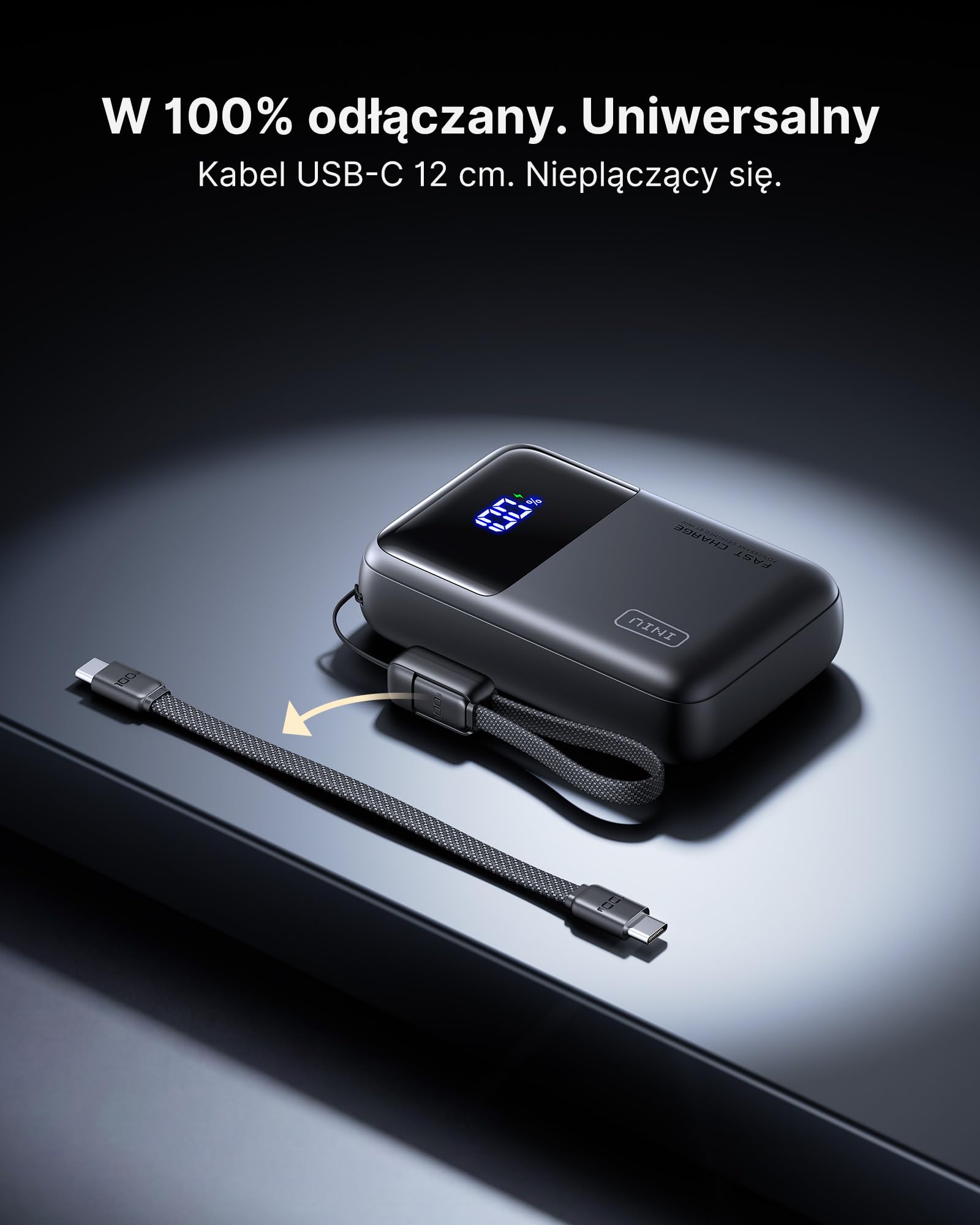 INIU Powerbank do laptopa, mały 65 W, PD3.0, 20000 mAh, powerbank, USB-C wł./wynos, zewnętrzny akumulator kompatybilny z MacBook Pro, Steam Deck, iPhone 17 16 15 Pro, Samsung S22, iPad Pro itd.