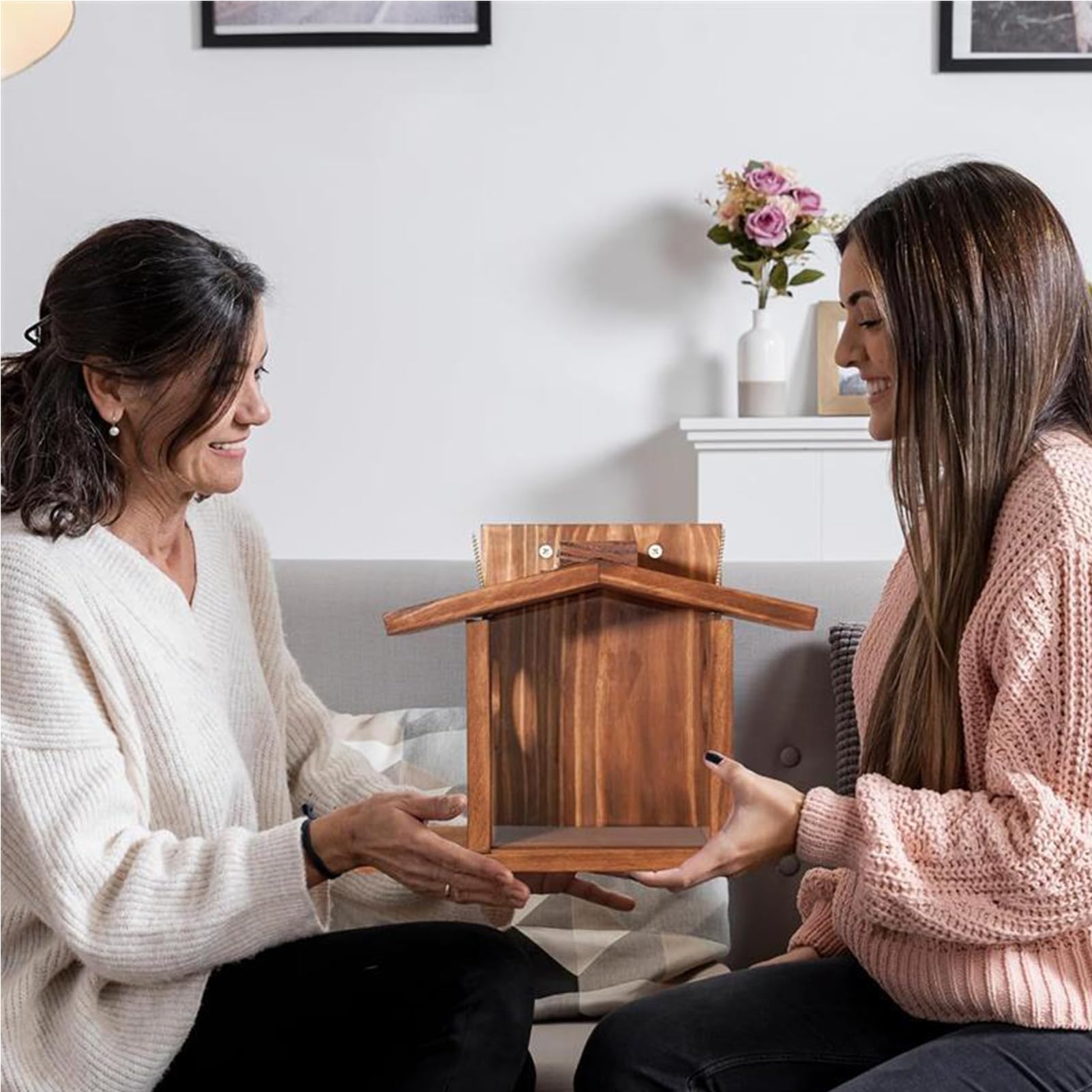 Casa Para Ardillas, Caja Duradera Con Techo Extraíble Caja Nido Para Ardillas, Estación De Alimentación Al Aire Libre Y Decoración De Jardín Refugio Para Ardillas, Casa Nido De Madera Para Ardillas, C
