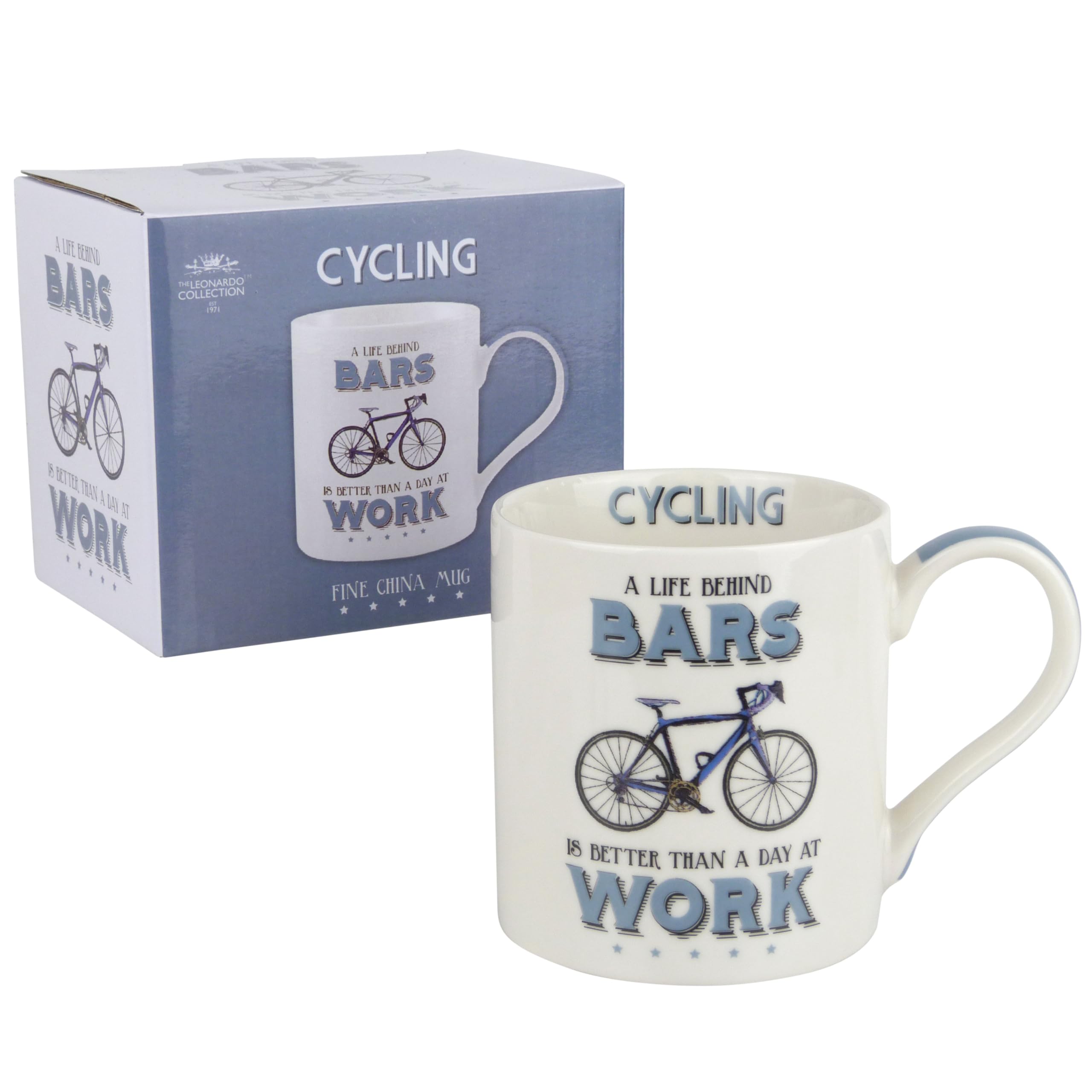 Fine China Mug - 'A life behind BARS is better than a day at WORK' - Cycling