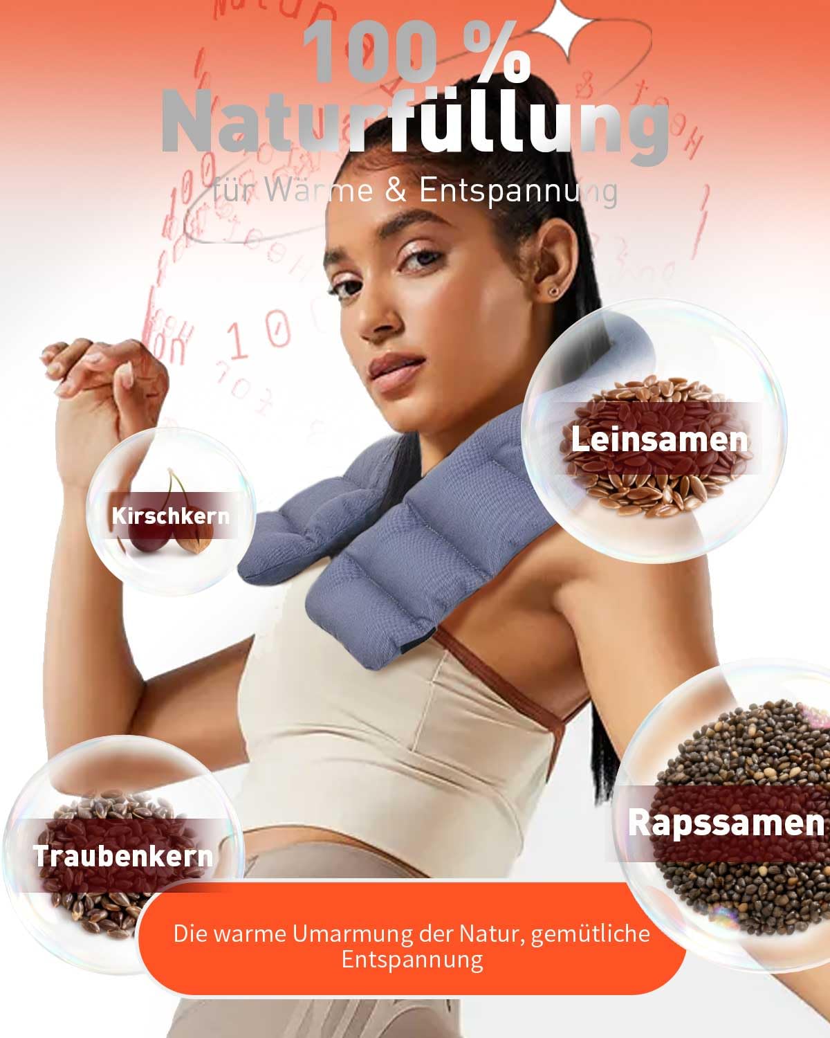 Kirschkernkissen Nacken und Schulter für Mikrowelle, Wärmekissen Nacken Körnerkissen, Körnerkissen Nacken Schulter