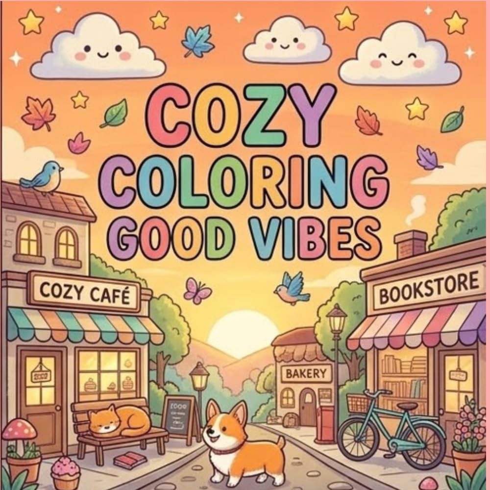 cozy coloring good vibes: A Relaxing Cozy Coloring Book for Stress Relief and Positive Vibes