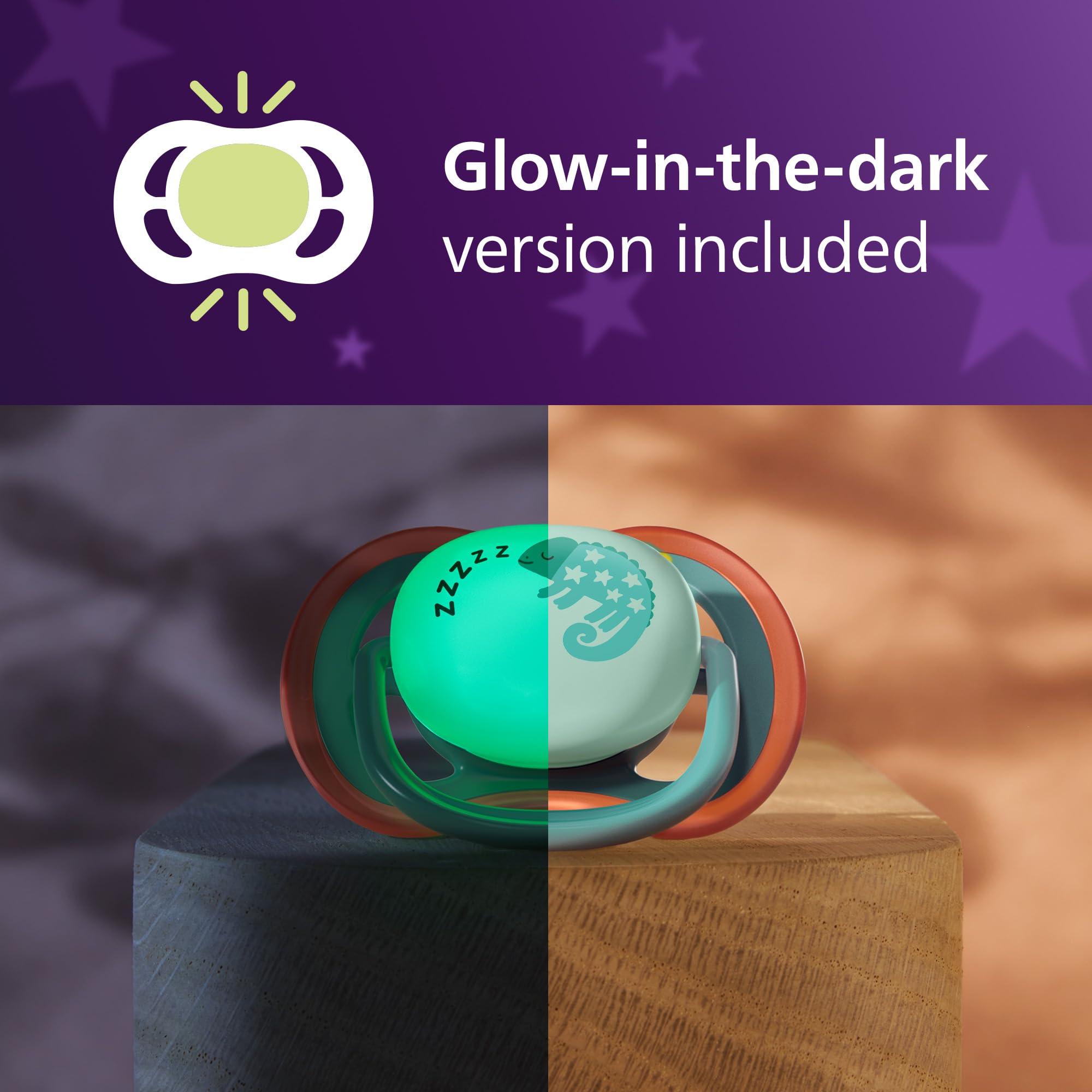 Philips Avent Ultra Air Day & Night Soothers, Orthodontic Design, for Babies 6-18 Months, Glow-in-The-Dark Version - Image 4