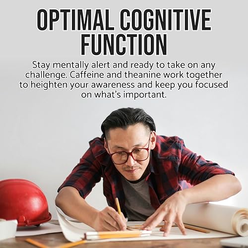 Miniatura 5 de WHYZ Píldoras de cafeína con L-teanina, 120 cápsulas, píldoras energéticas nootrópicas, vitaminas energéticas para un enfoque sostenido y función