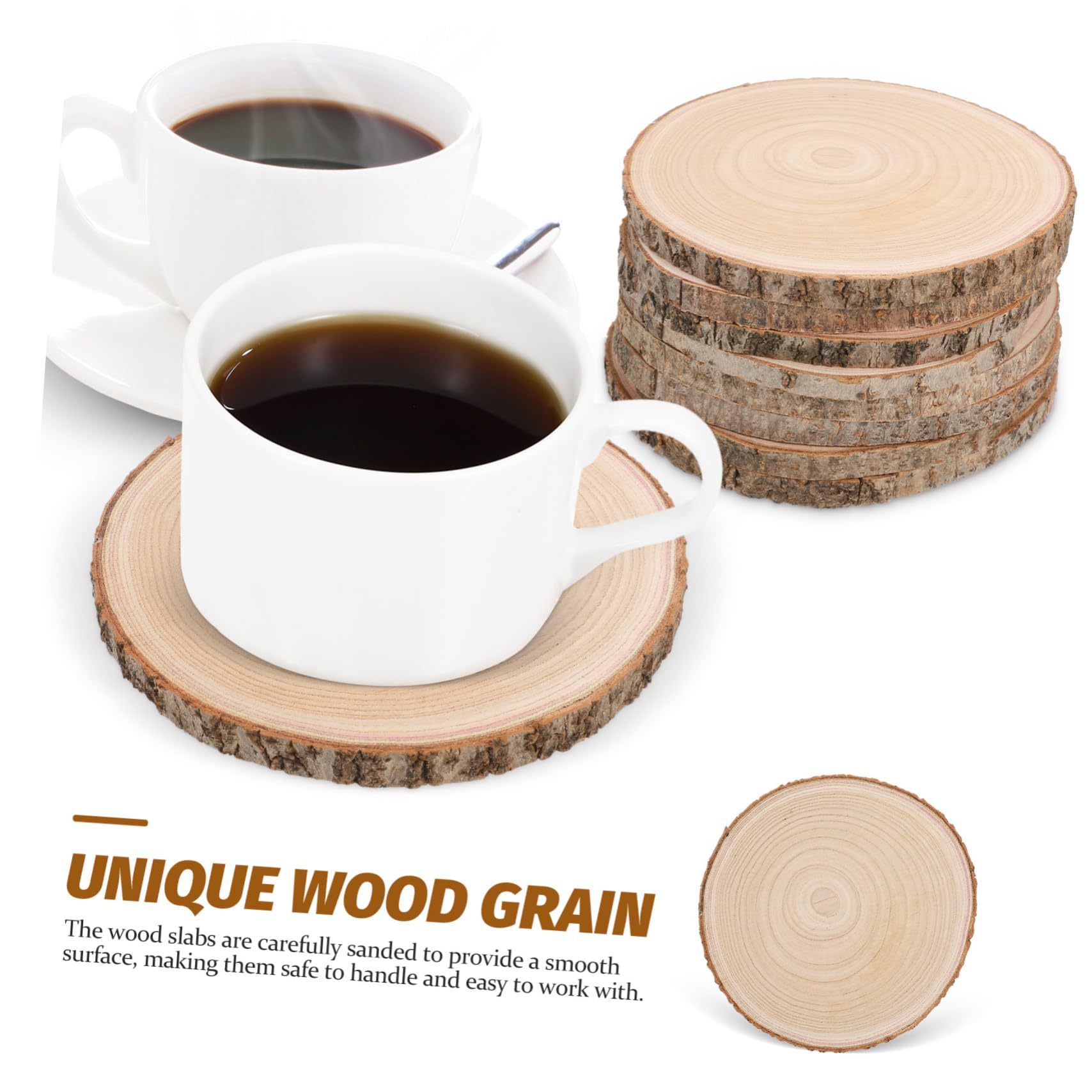 PLAFOPE 8 Piezas Rodajas de Madera Natural Corteza de Madera sin Terminar para Manualidades Decoración Rústica y Proyectos Creativos