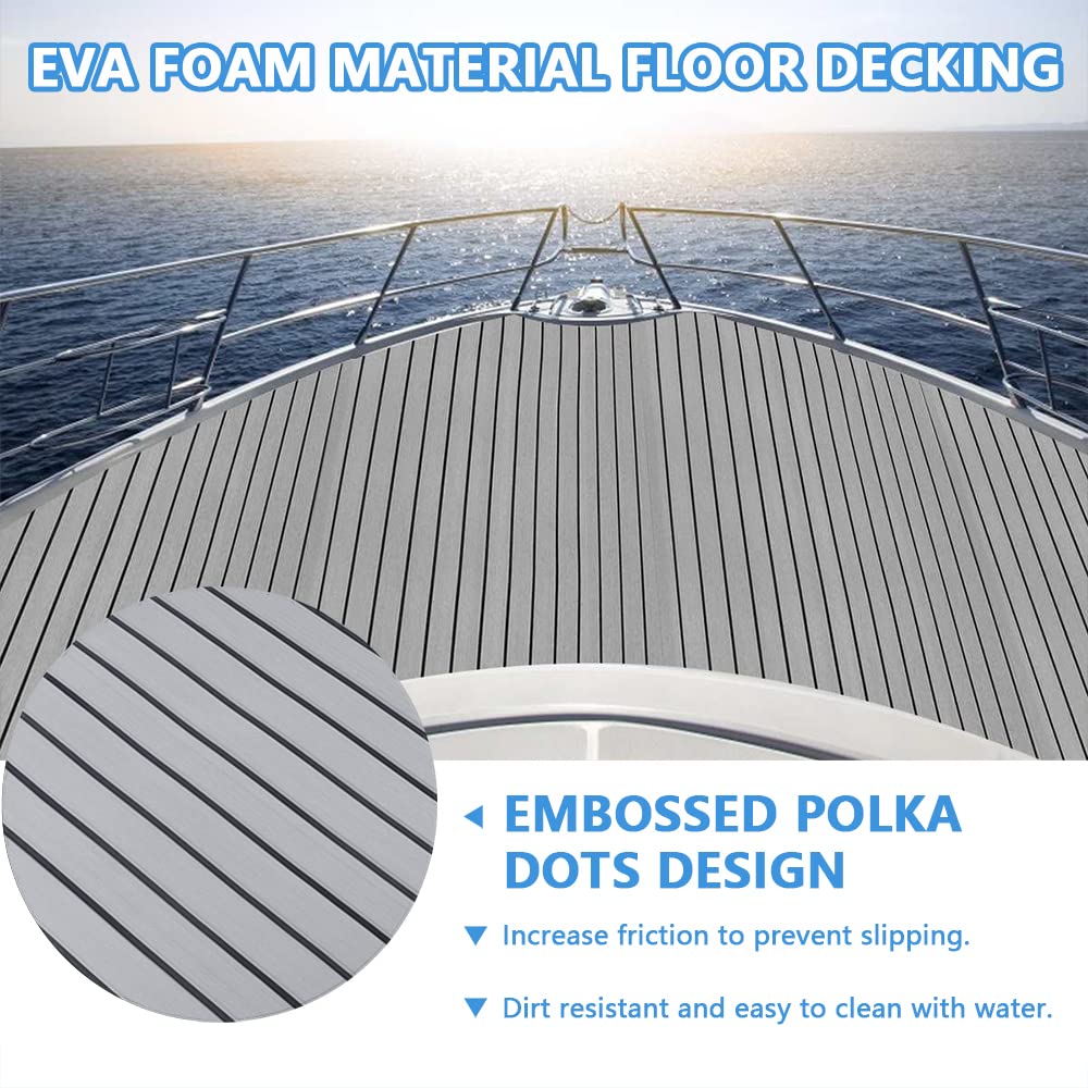 Tappetino Antiscivolo In EVA Per Barche - Finto Teak, Autoadesivo, 6mm, Impermeabile - Foto 4
