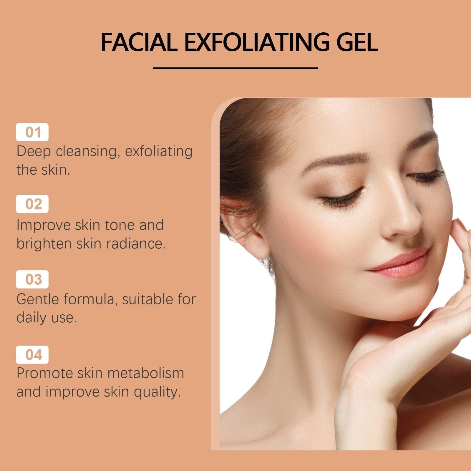 Gesichts- und Körperpeelinggel mit Bio-Vitamin mit Orangenenzymen, sanftes Gesichtsreinigungspeeling mit aufhellender Wirkung, feuchtigkeitsspendend, Anti-Aging