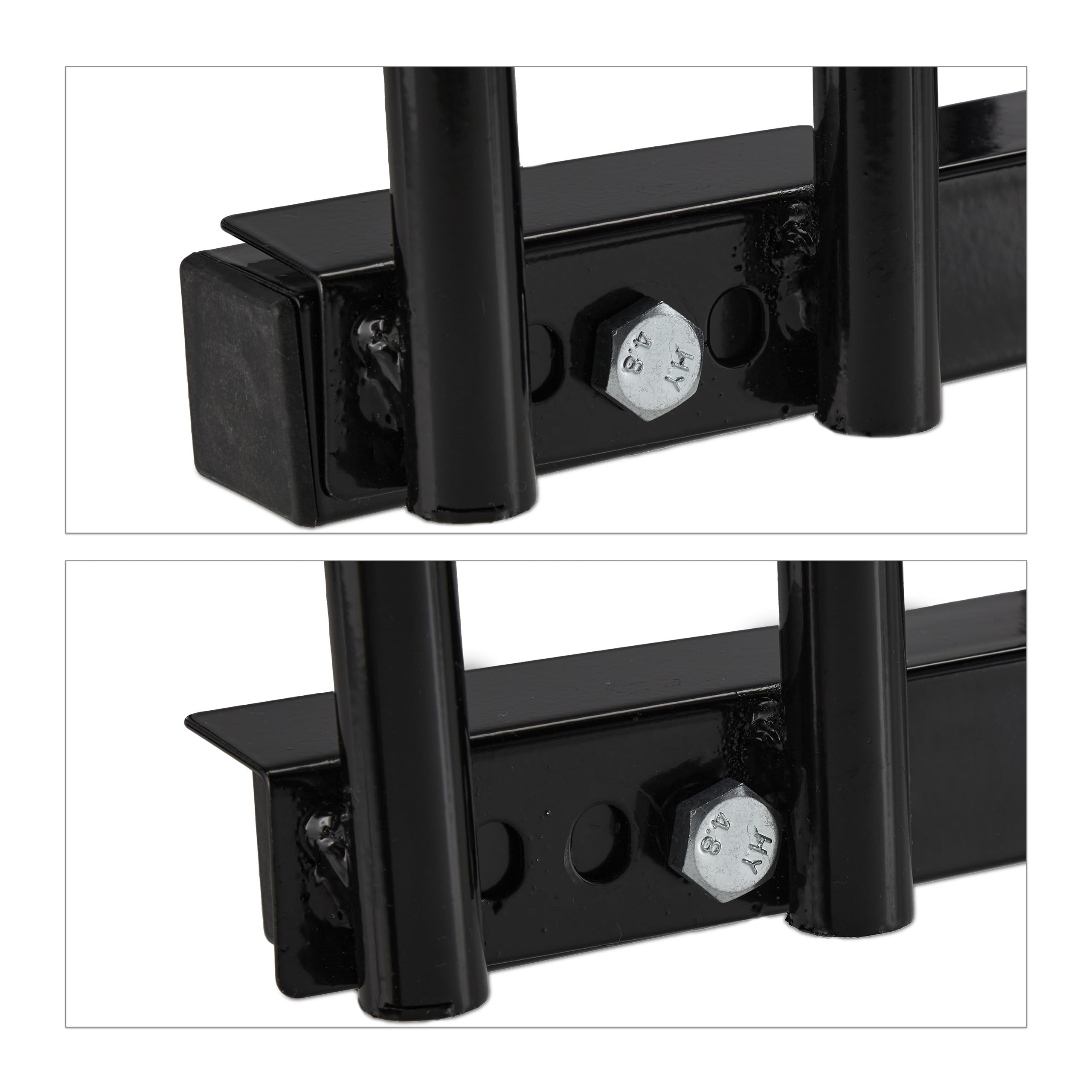 Relaxdays Râtelier pour 5 vélos, jusqu'à 60 mm de Largeur de Pneu, en métal, pour garer, Support à Poser au Sol, Noir