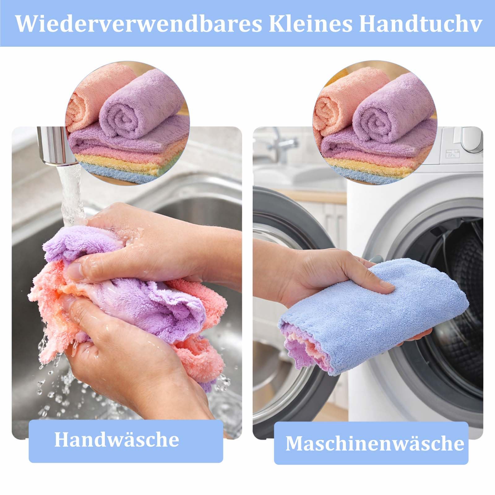 Juego de 10 toallas pequeñas de forro polar coral, sin pelusas, absorbentes, para cara, cocina, baño, 25 x 25 cm