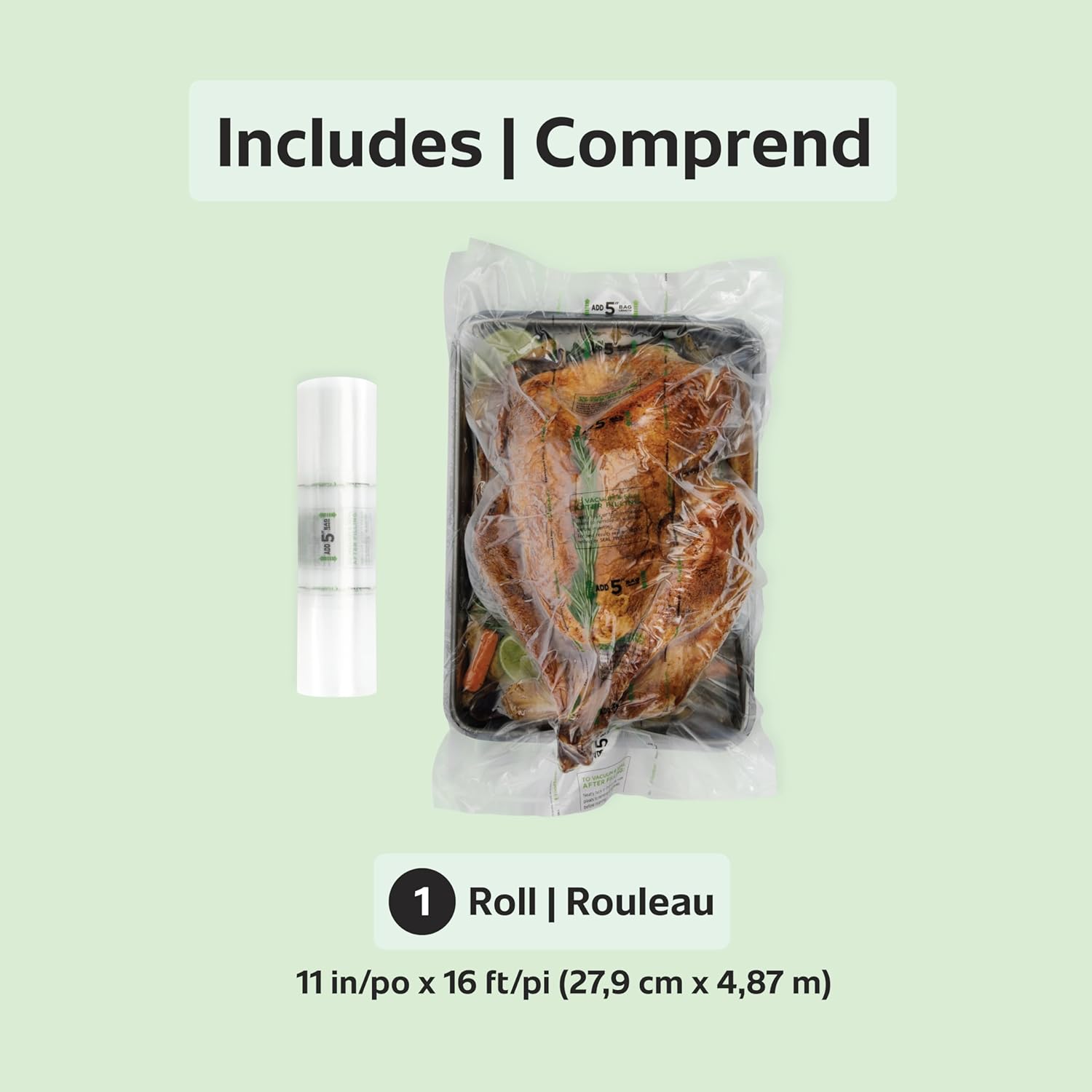 //FoodSaver Expandable Heat Seal Roll 11"x 16'