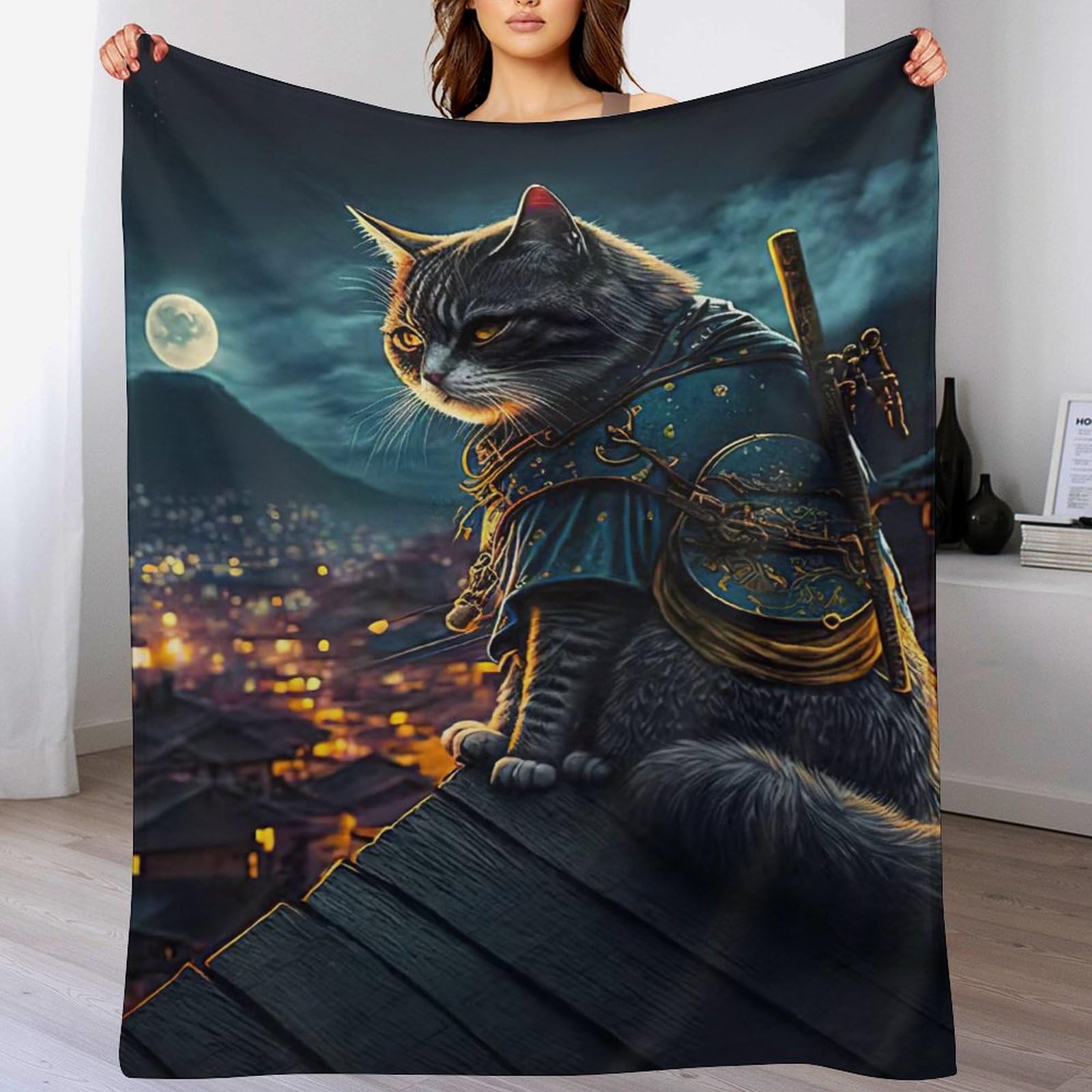 Couverture de lit chat flannel douce chaude jeté de canapé cocooning