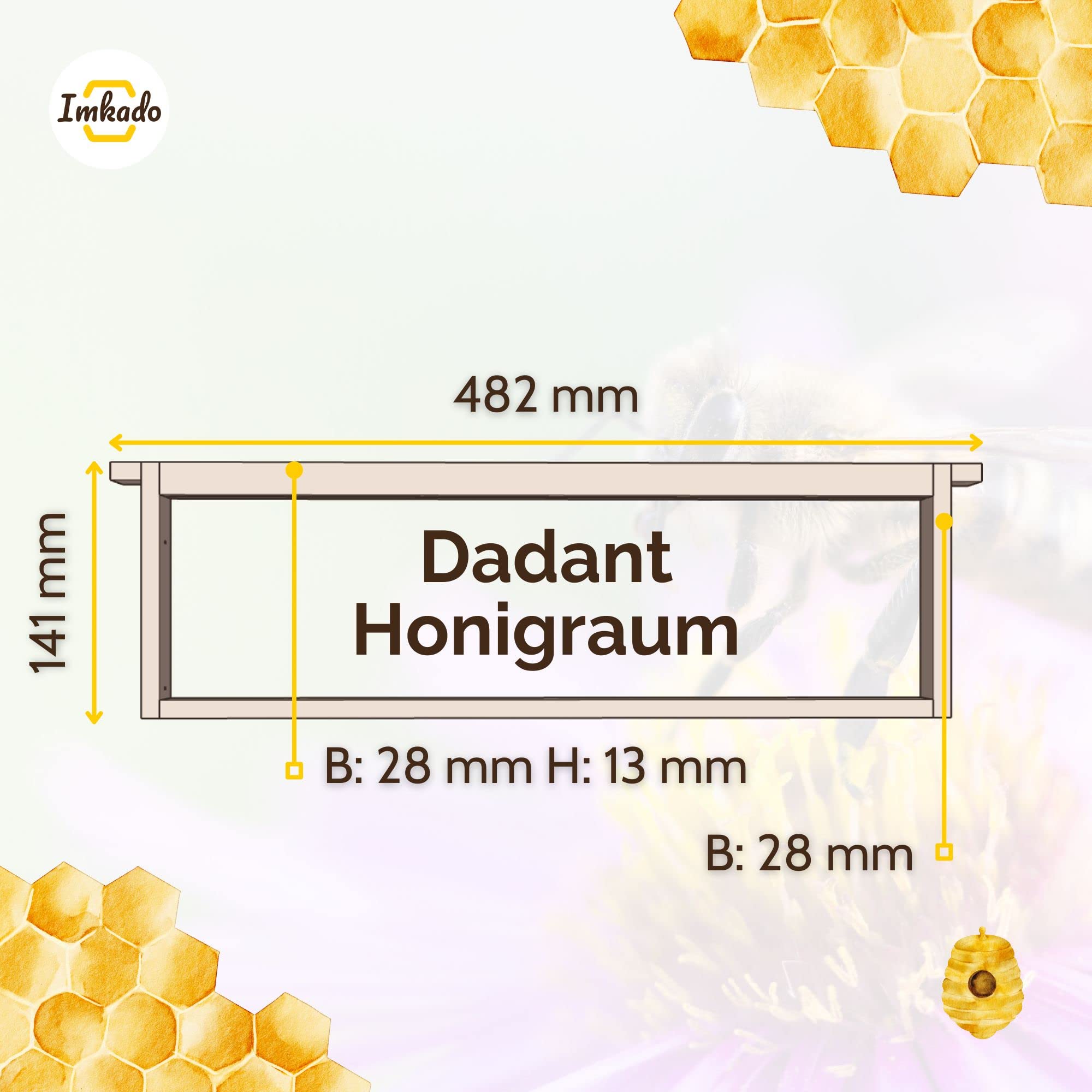 40x Dadant US Honigraum Rähmchen, Gerade Seitenteile, modifizierter Oberträger - aus Lindenholz, montiert, mit Edelstahldraht gedrahtet