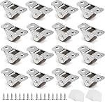 8 Pack 1/2 Inch Mini Fixed Caster Wheels, Non-Swivel Low Profile Rigid Casters, Silent Rubber Little Sticky Wheels for Furniture, Countertop Appliances, Sliding Trays, DIY Small Projects