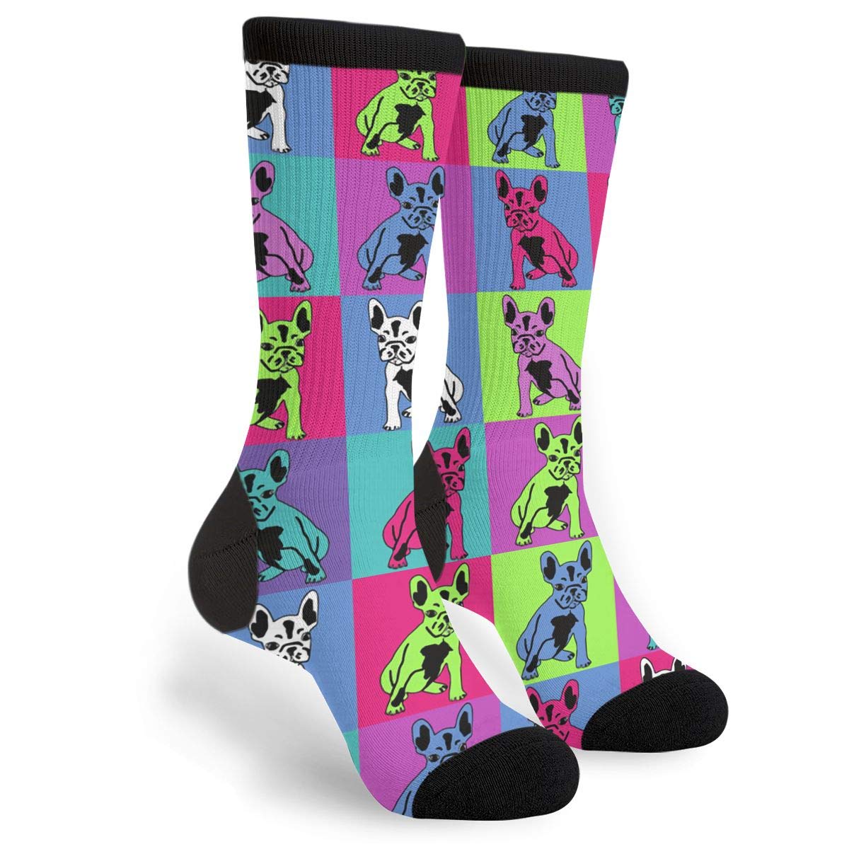 934 Unisex Socks 503 Novelty Work Socks French Bulldog Frenchie Colors Running Socks Funky Sports Socks For Runing Men Hiking 40Cm