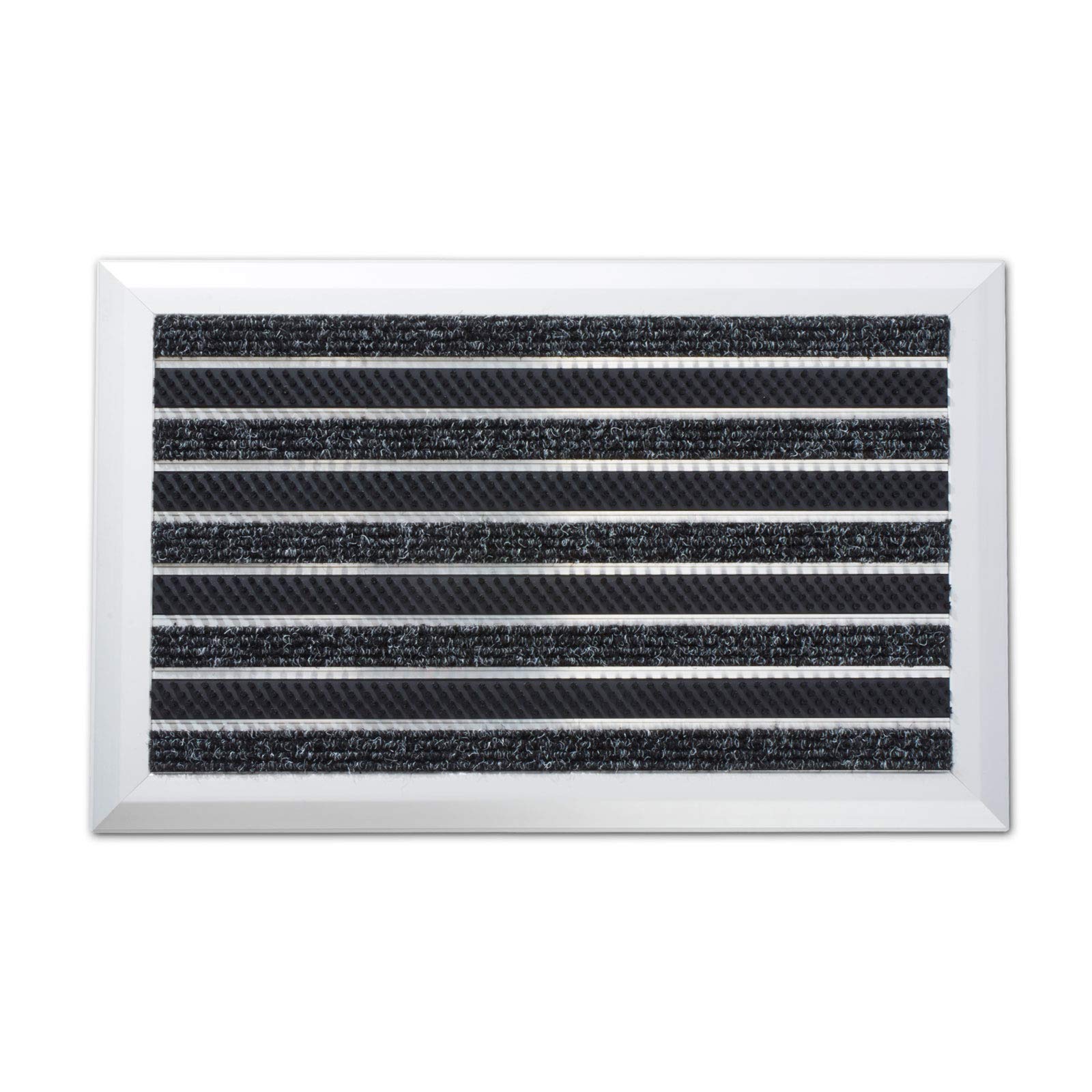 casa pura Tapis Brosse entrée élegant, élimine efficacement Les saletés, en qualité Premium, Deux profilés en Aluminium - Paillasson d'entrée résistant Optimum 39x60cm