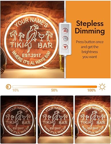 Miniatura 6 de Letreros de neón impermeables personalizados para decoración de pared, letrero de luces Tiki personalizado para patio exterior, regalos de papá para