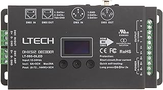 LTECH LT-995-OLED LED DMX512 Decoder, 5-Channel, OLED Display, 12-24Vdc, 30A