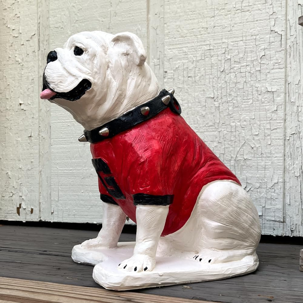College Bronze Georgia Bulldogs UGA Boom Mascot Stone Statue Figurine
