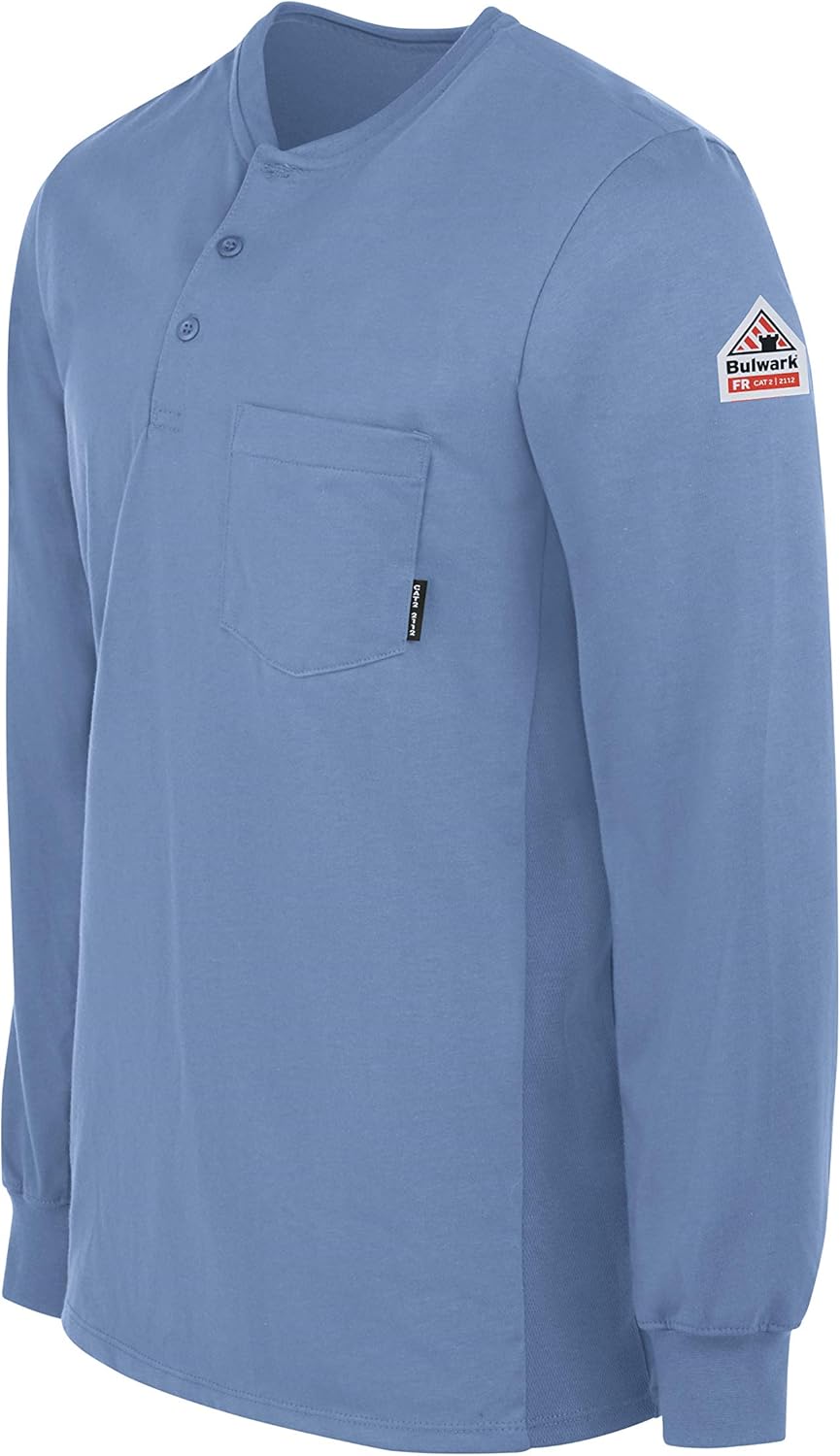 Bulwark Mens Men's Lightweight Fr Tagless Henley - Image 6