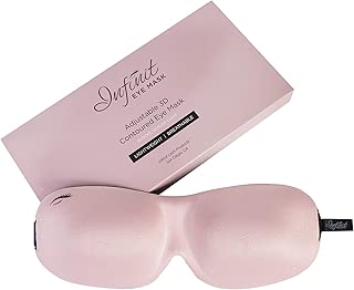 Infinit Eye Mask Designed for Eyelash Extensions - 3D Contoured Design for Maximum Comfort | Lightweight and Soft Fabric with Adjustable Strap| No Pressure Eye Mask For Sleep and Travel (Pink) - coolthings.us