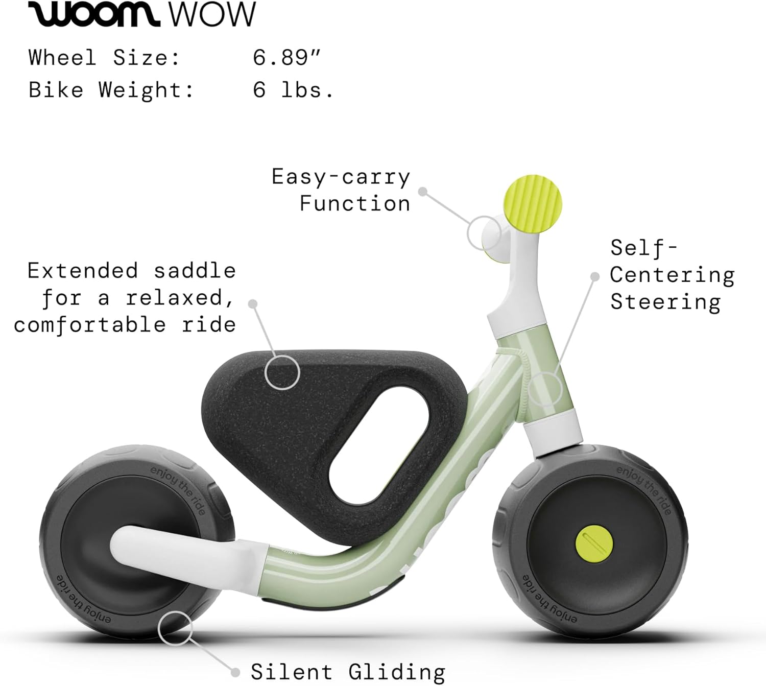 woom Wow Balance Bike, Lightweight Aluminum Toddler Walking Bike, No-Pedal First Bike for Babies & Toddlers as Young as 9 Months to 36 Months, Indoor/Outdoor