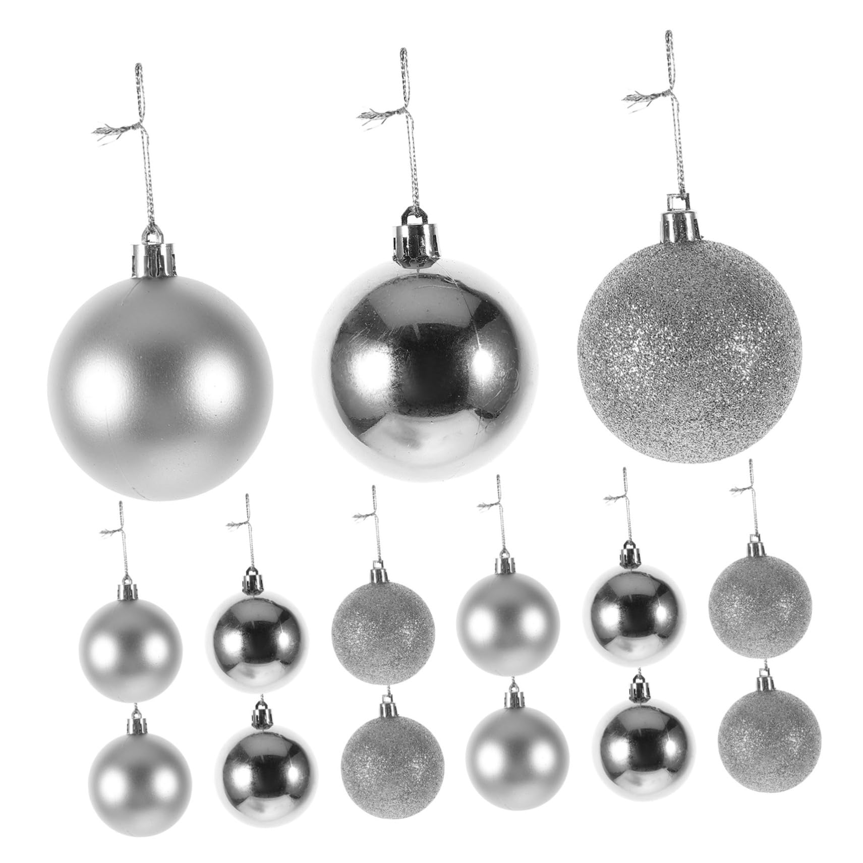 ABOOFAN Boules De Noël Suspendues Argentées 6 Cm en Plastique Plaqué Décoratives pour Sapin De Noël Maison Bureau Fête Festive