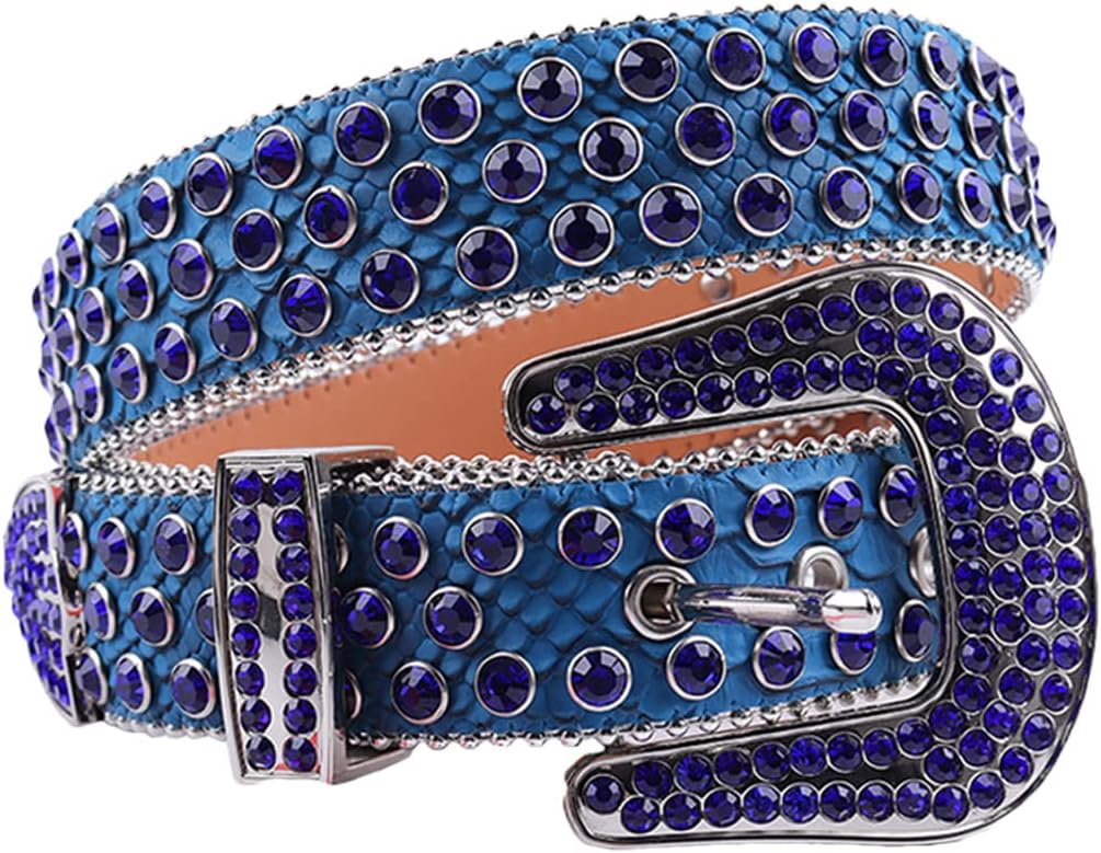 Pink Rhinestones Belt PU Leather Belt Girl Diamond Studded Belt