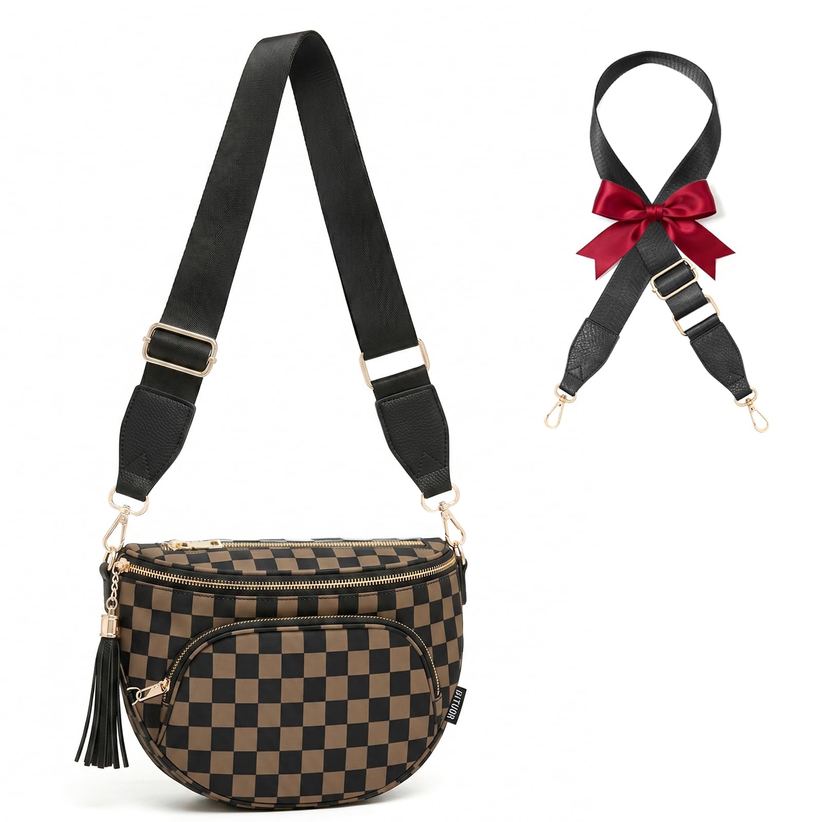 Damen Bauchtasche Anti-Diebstahl Umhängetaschen mit 2 verstellbaren Riemen