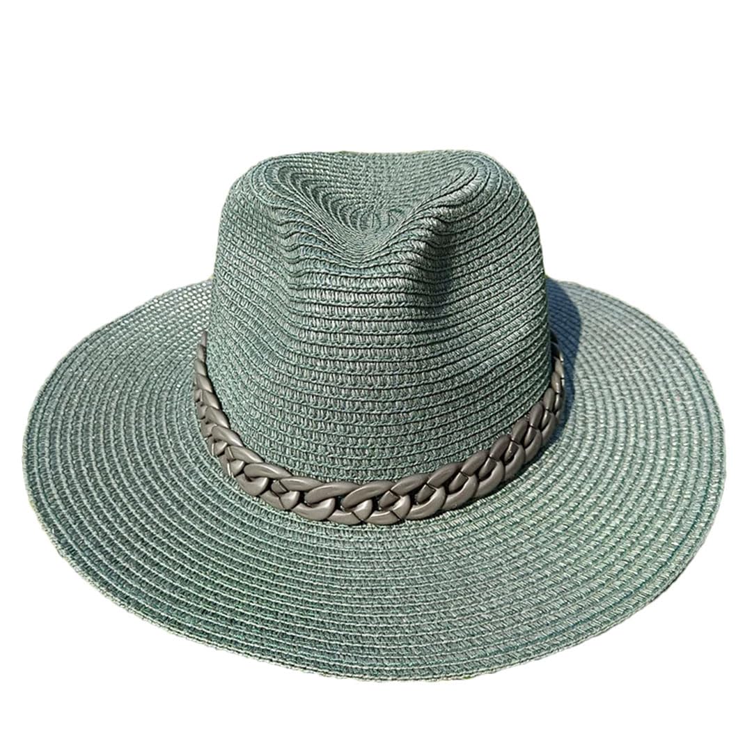 EYRMQWJPC Wide Brim Sun Hat, Women's Paper Straw Sun Hat Multicolor 55-58cm(2)