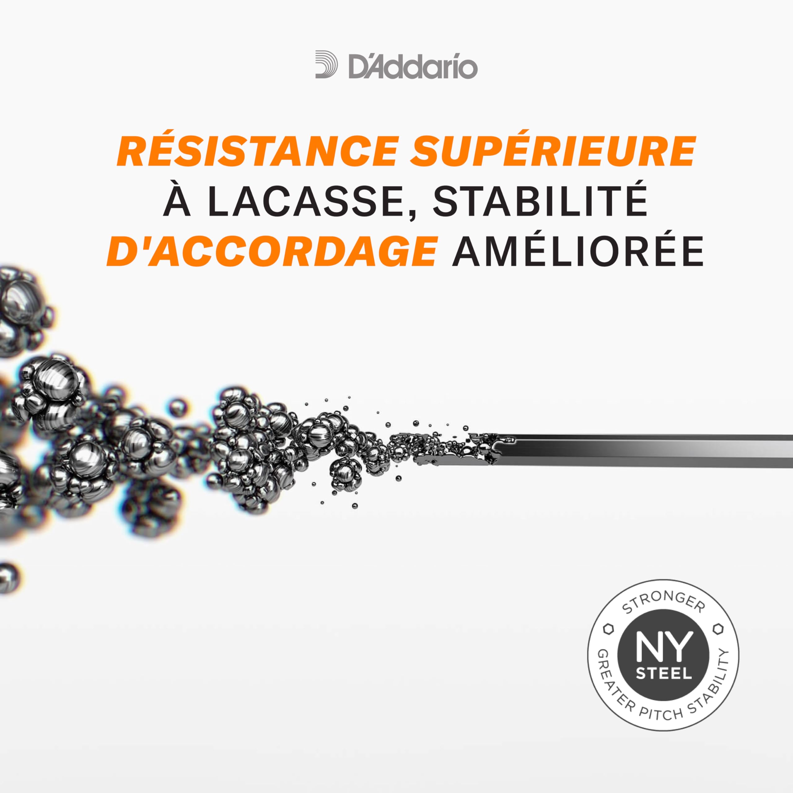 Cordes D'Addario pour Guitare Electrique, NYXL Nickel Plated, NYXL1046, Regular Light Gauge 10-46, Jeu de 6 cordes, Pack de 1