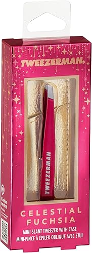 Miniatura 6 de Tweezerman Mini pinzas inclinadas color fucsia celestial con estuche