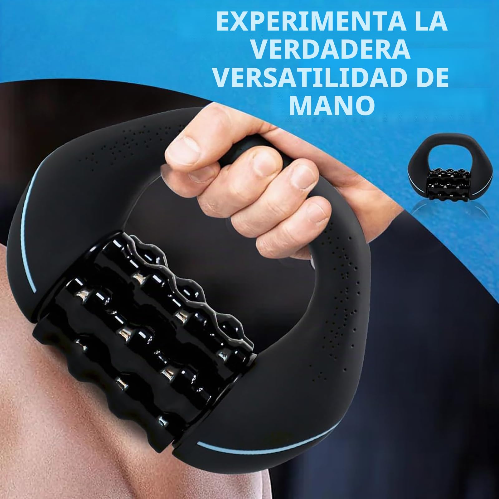 Masajeador de Rodillos Eléctrico Portátil, Masajeador EléCtrico De Mano Con Rodillos, Mini Rodillo de Percusión, 3 Niveles De Intensidad, 24 Cabezales De Masaje Giratorios Para Espalda, Piernas