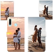 Personalised Case Compatible with Huawei P30 Lite Mobile Phone Case Custom, Protective Leather Case Mobile Phone Chain Universal Case with Own Photo Image Text Individual