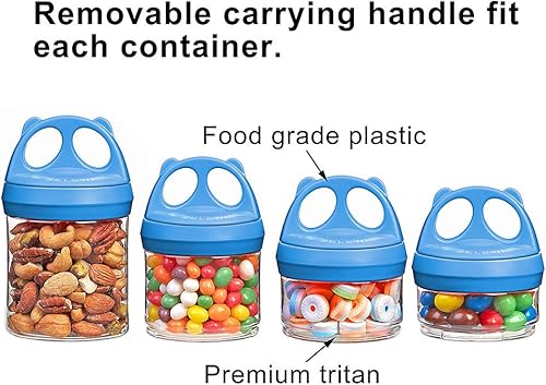 Miniatura 4 de BeneLabel Contenedores apilables de almacenamiento de alimentos con sistema de bloqueo giratorio, contenedores Tritan sin BPA para viajes, fórmula,
