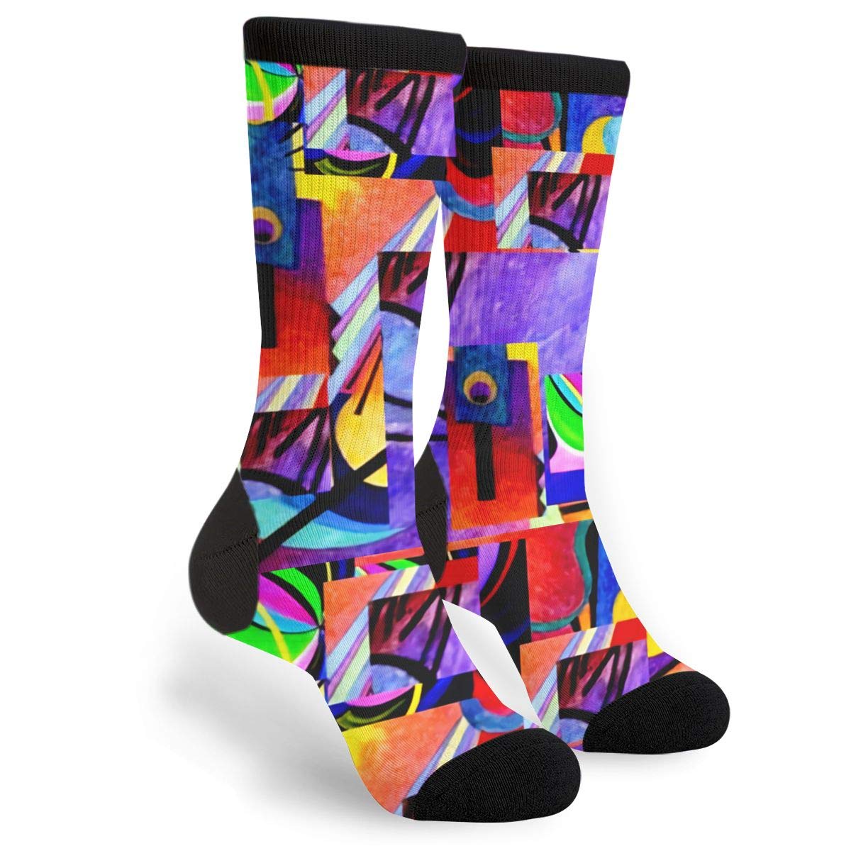 934 Unisex Socks 528 Novelty Walking Socks Purple Kandinsky Collage Athletic Socks Casual Socks For Women Work Everyday 40Cm